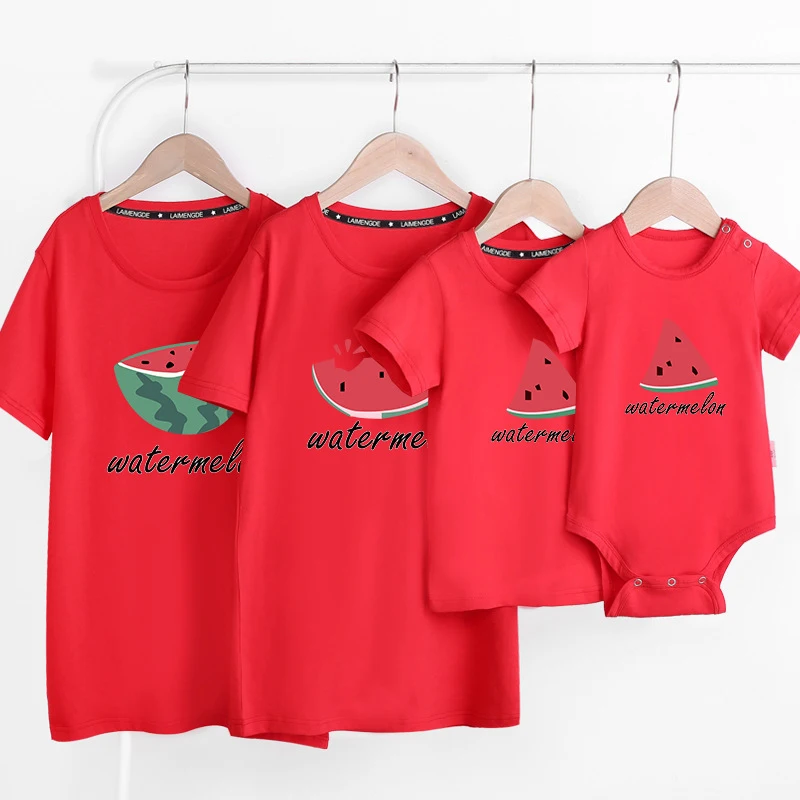 Camiseta familiar informal para madre, padre y beb&eacute;, peleles a juego, atuendos familiares-3