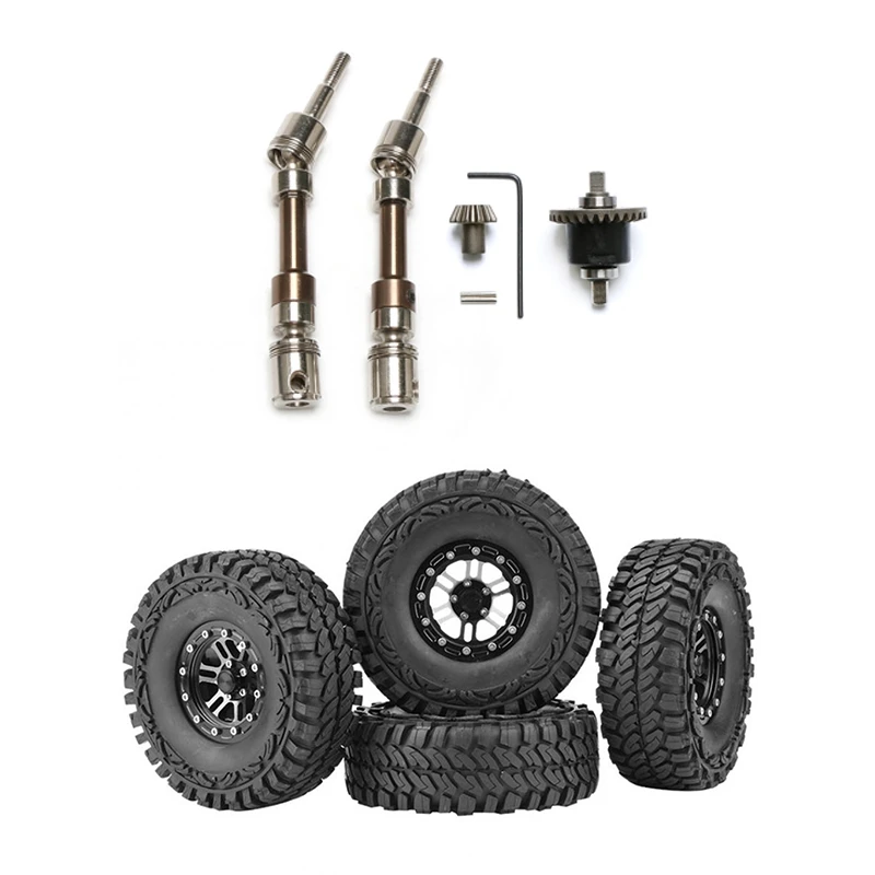 

CVD Front Wheel Universal Drive Shaft With Modified Differential With 4Pcs 1.9 Beadlock Wheel Rim & Rubber Tires Set