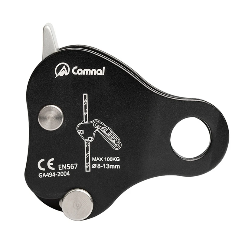 

CAMNAL Safety Climbing Protective Ascender 220LB Climbing Protective Device Rope Grip Outdoor Climbing Rigging 8-13MM Rope