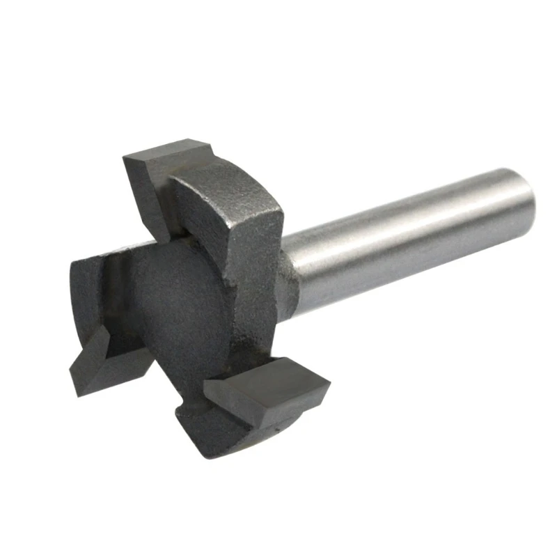 

Durable 1/4 inch 6mm Shank Milling Cutter 3-blade Woodworking T Type Anti-high Temperature H.H.S Industry Machine Tools