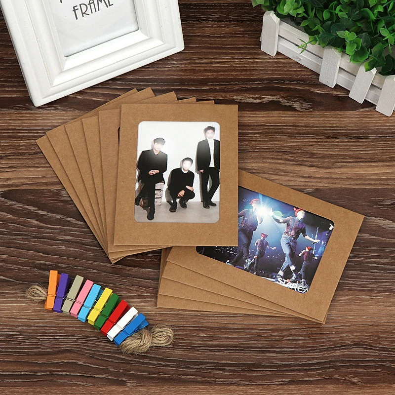 Семейная фоторамка из крафт бумаги настенный детский фотодисплей плавающая