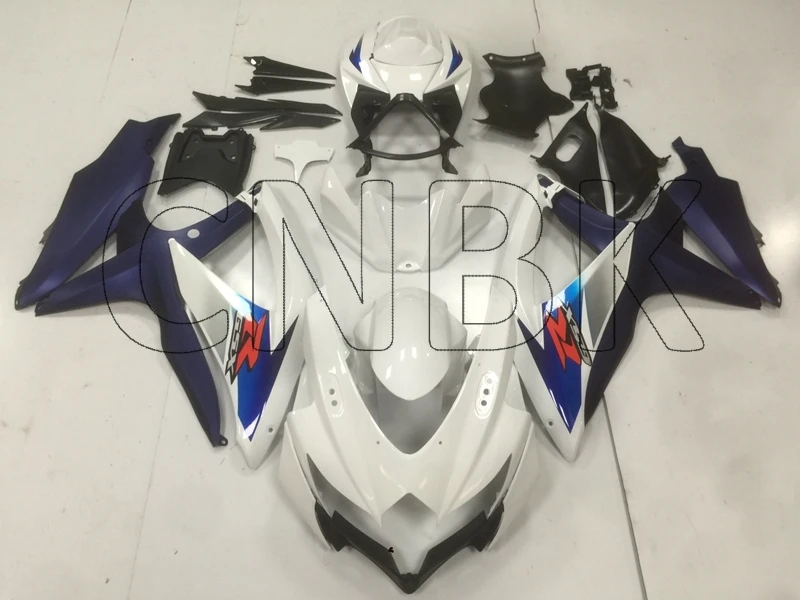 GSX R750 08 10 обтекатель GSXR 750 2010 белый матовый синий кузов GSXR600 2008 K8 Пластик