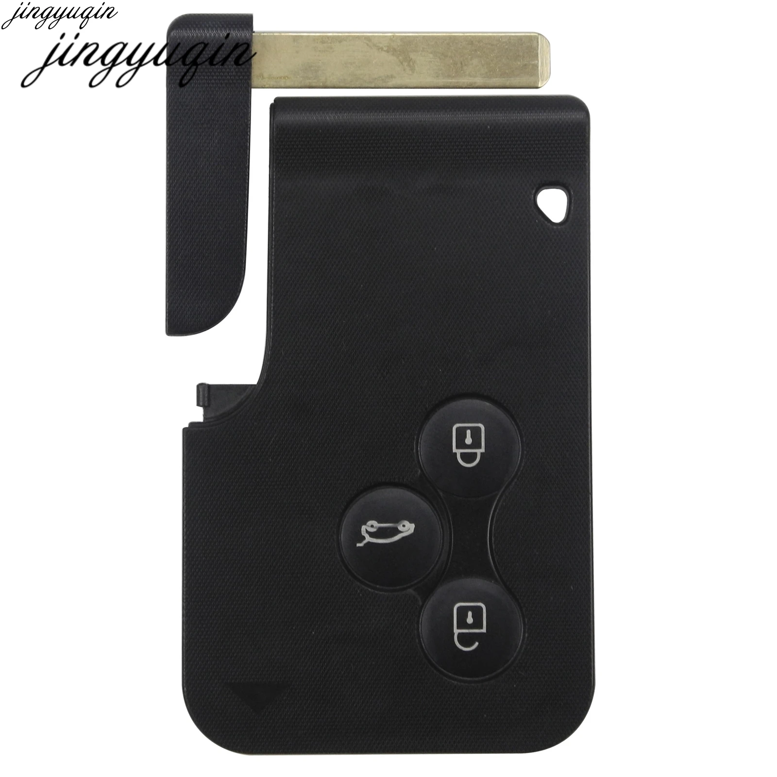 Смарт-карта jingyuqin с 3 кнопками для Renault Clio Logan Megane 2 Koleos Scenic Card чехол черный