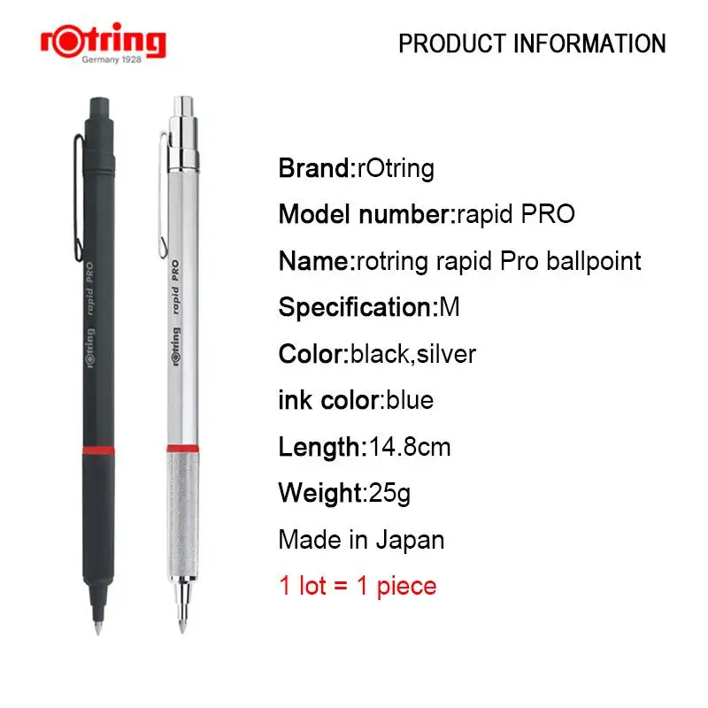 Держатель для шариковой ручки Rotring Rapid PRO M синие чернила металл