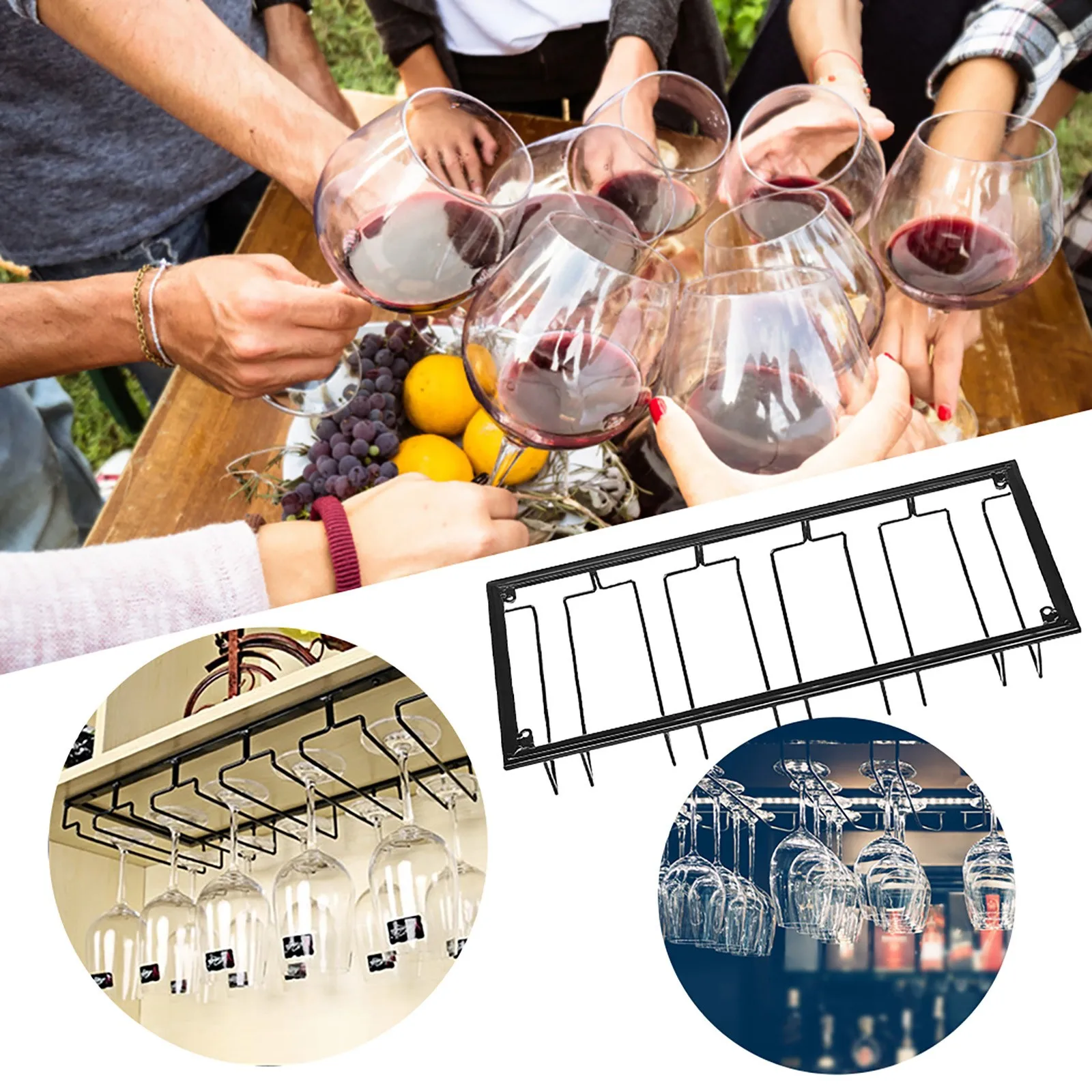 Высококачественная Полезная железная подвесная стойка-держатель для бара полка