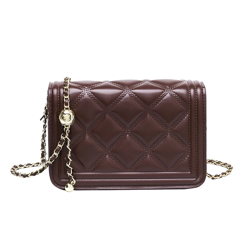 

Lattice Square Crossbody bag 2021 New High quality PU Leather Women's Designer Handbag Vintage Chain Shoulder Messenger Bag