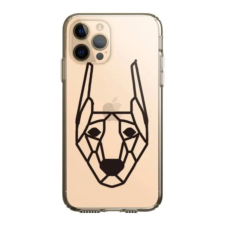 

Cartoon Geometric Animal Phone Case Clear Cover For Iphone 5 6 7 8 11 12 Plus XR X XS SE2020 11/12PRO Max Transparent Cases