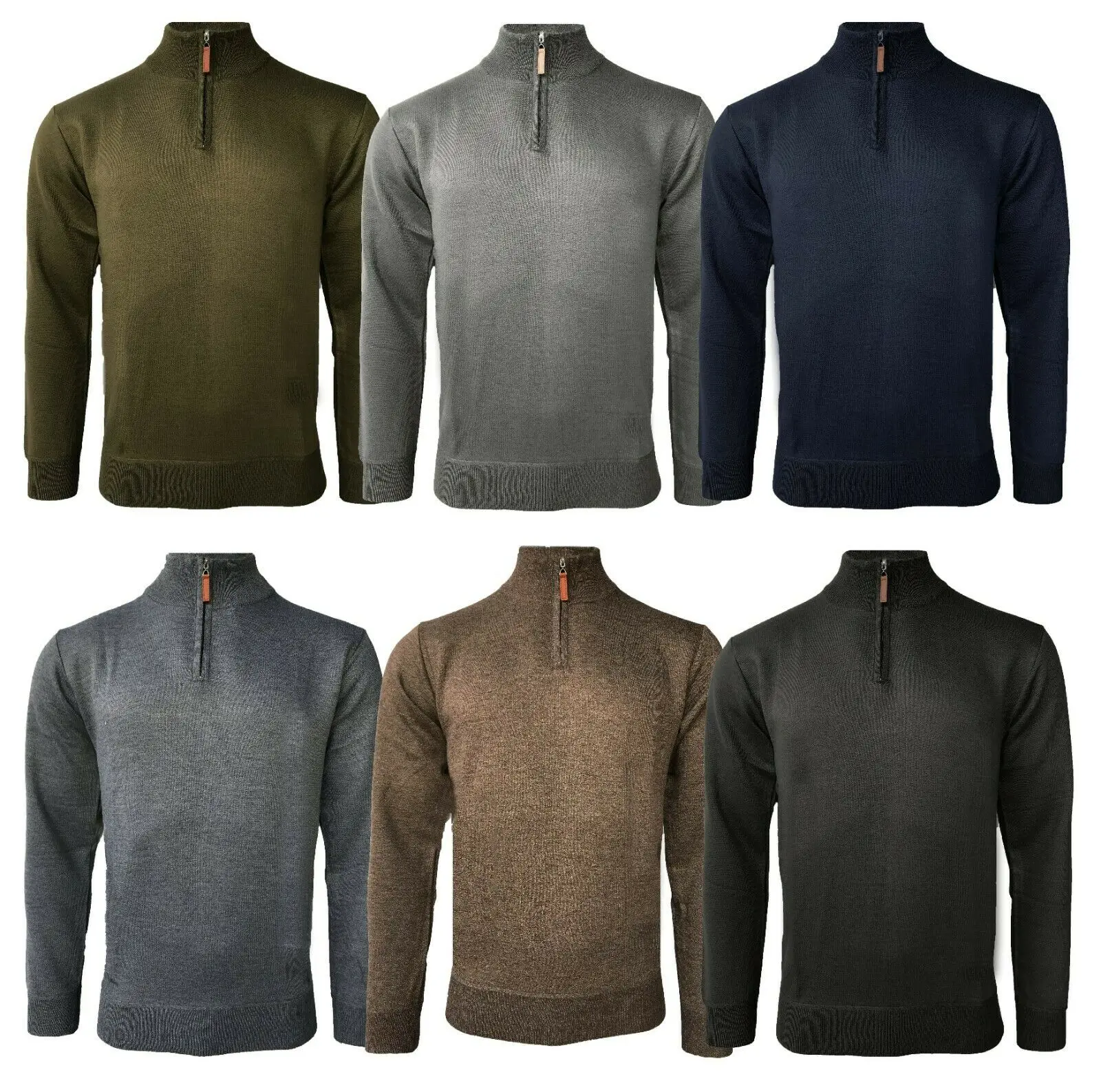 

Mens Soft Half Funnel Neck Pullover Jumper Sweater Long Sleeve Top S-XXL New