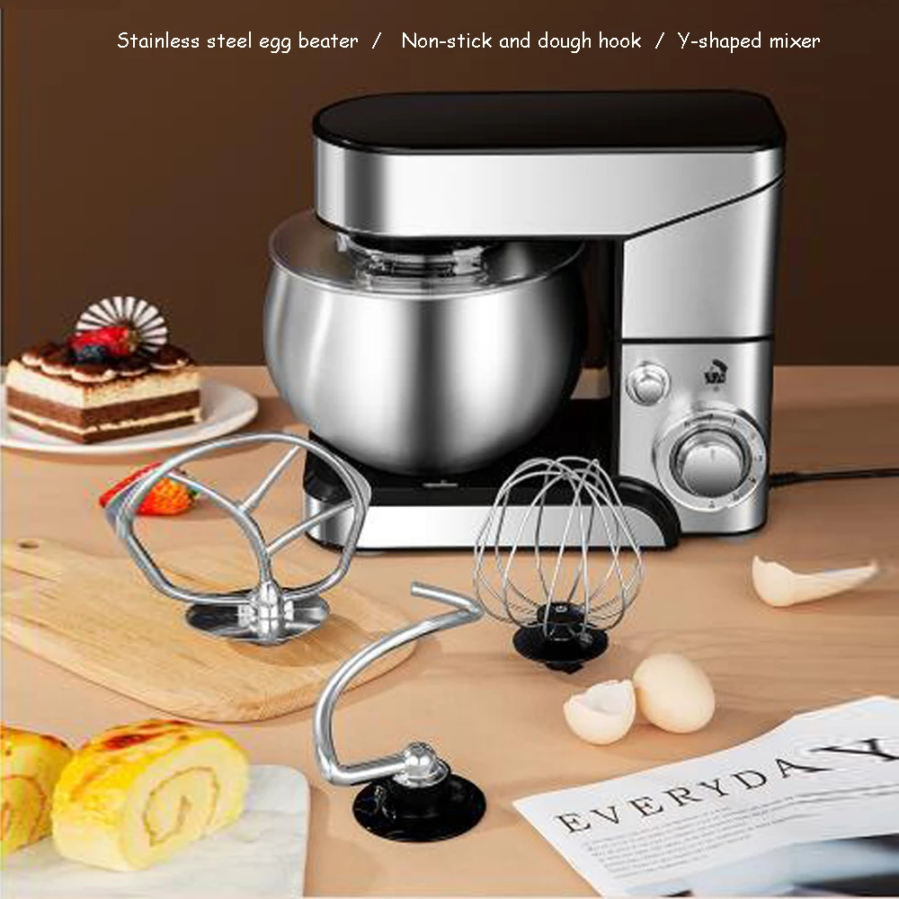 

Stand Electric Food Mixer Chef Machine Stainless Steel 5L Bowl Cream Blender Knead Dough Cake Bread Whisk Egg Beater