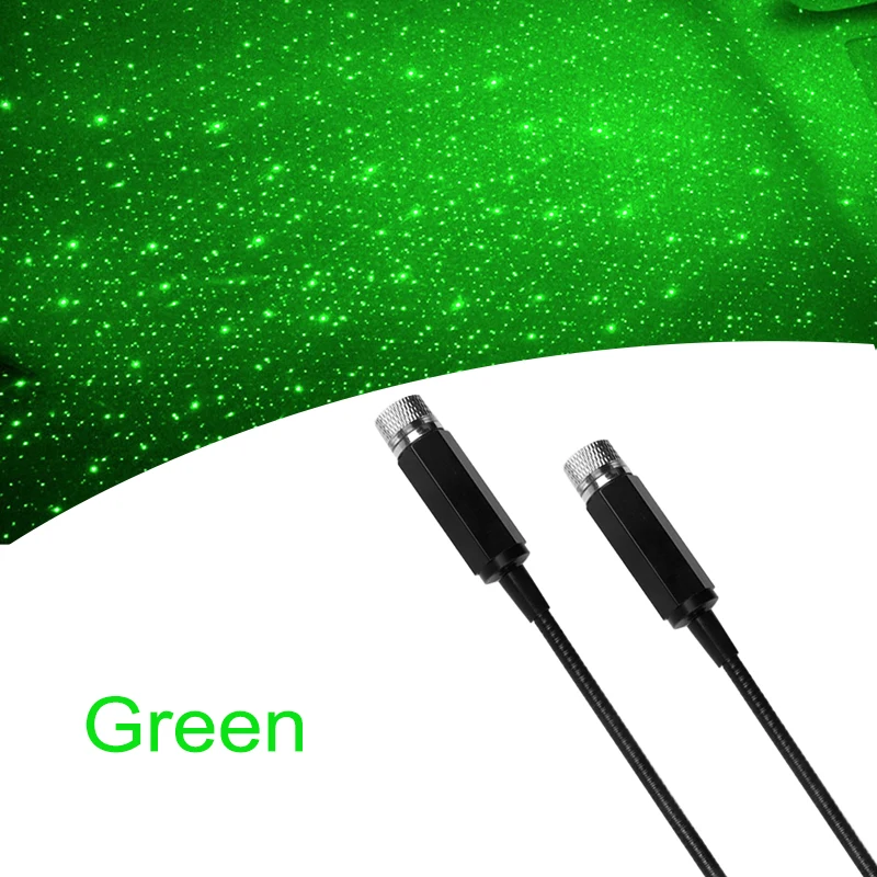 

Car Roof Star Light USB Green Auto Mini LED Starry Laser Atmosphere Projector Lights For Interior Decoration Night Lamp Effects