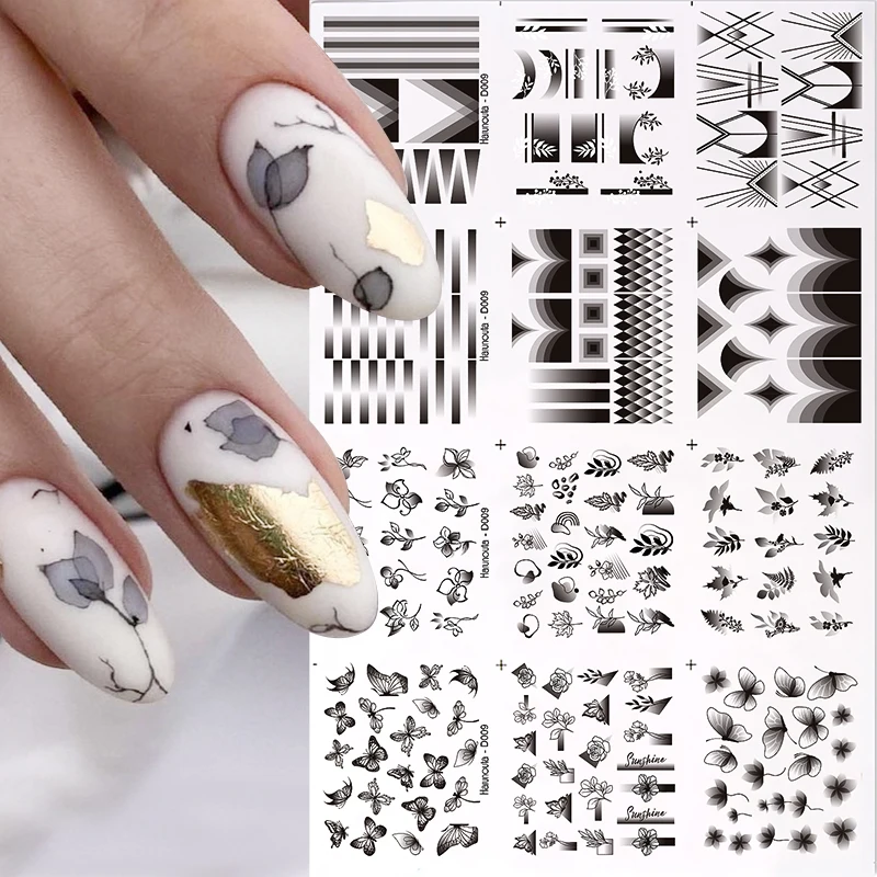 

12Pcs/Set Love Letter Flower Water Decals Stickers For Nails Valentine's Day Nail Art Decoration Sliders Manicure DIY Design