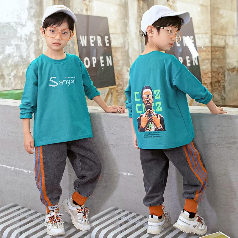 

Children's clothing, boys' casual sweater, big children's loose tide, long-sleeved bottoming shirt, spring and autumn tops