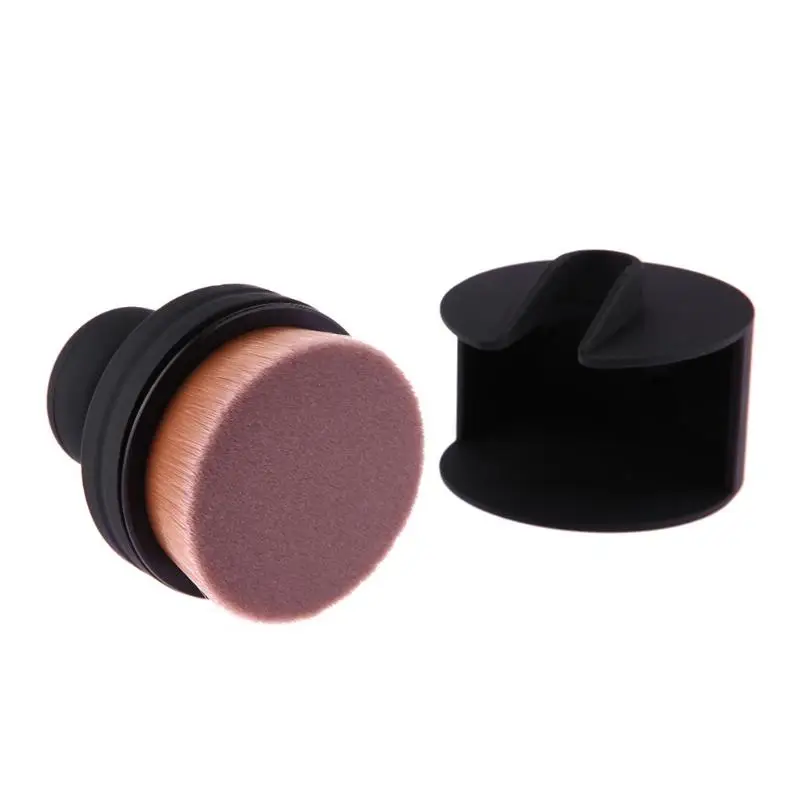 

Flat Round Makeup Brush O-Shape Signet-Shape Portable Makeup Beauty Tool Large Foundation Brush Cream Powder Make Up Tool