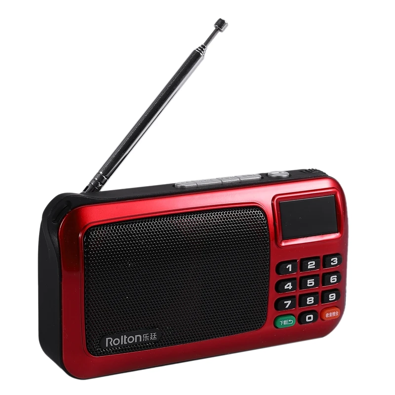 Портативный цифровой fm радиоприемник Rolton W505 USB TF MP3 плеер динамик со светодиодным