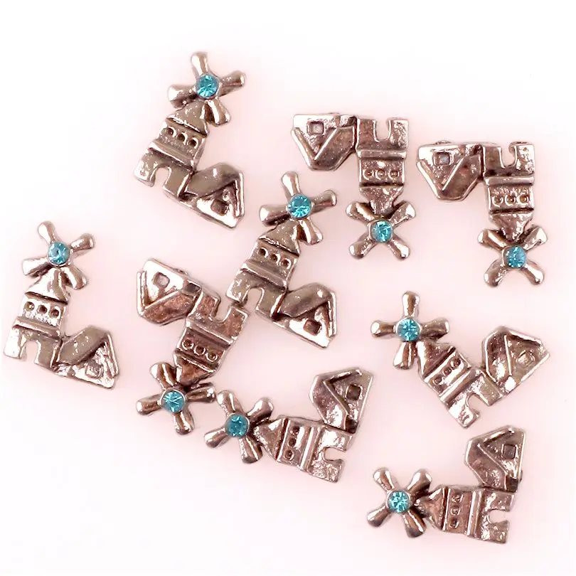 20 шт./лот здание замка Плавающие Подвески металлический плавающий кулон жилое