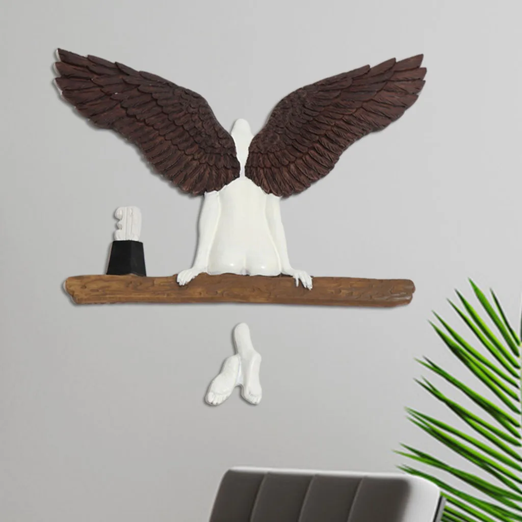

Chic Wall Mount Angel Sculpture Figurine Office Living Room Hotel Artwork