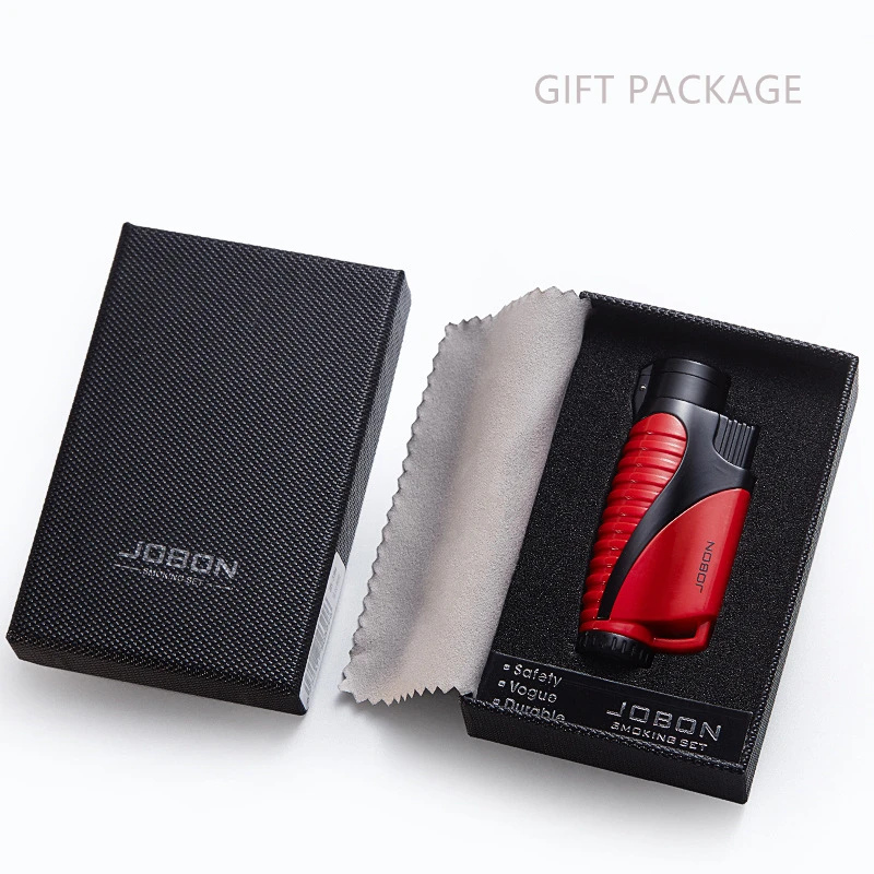 Металлическая зажигалка для сигар факфонарь с 3 струями пламени и бутана