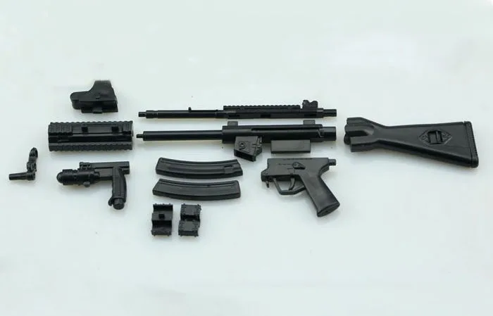 1:6 пистолет пулемет MP5SD5 1/6 пластиковая Сборная модель головоломка для солдат 12