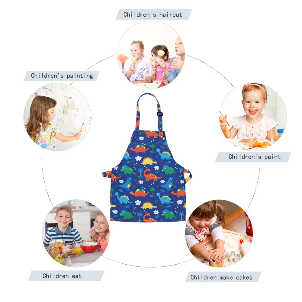 

Printing Kids Apron Art Painting Smock Adjustable Kids Cooking Baking Apron