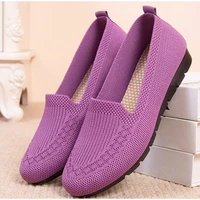 women flats loafers slip on womens knitted shoes comfort female breathable mesh footware casual footwear ladies spring shoe