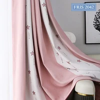 2022 thick cashmere jacquard curtain nordic small star stripe stitching curtains for living dining room bedroom