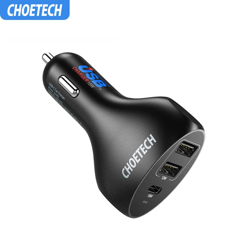 CHOETECH 30 Вт USB C автомобильное зарядное устройство с доставкой питания 3 порта Type