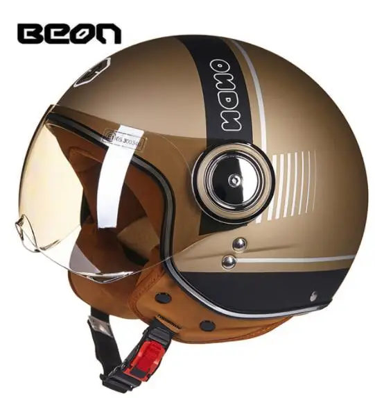 110B-04 BEON мотоциклетный шлем Chopper 3/4, винтажный шлем с открытым лицом, мотоциклетный шлем, шлем для мотокросса, мотоциклетный шлем для скутера - Цвет: 110B-04