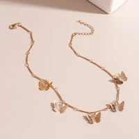 gold silver color cute animal butterfly chain necklaces for women diy jewelry new fashion femme bijoux collares berloques