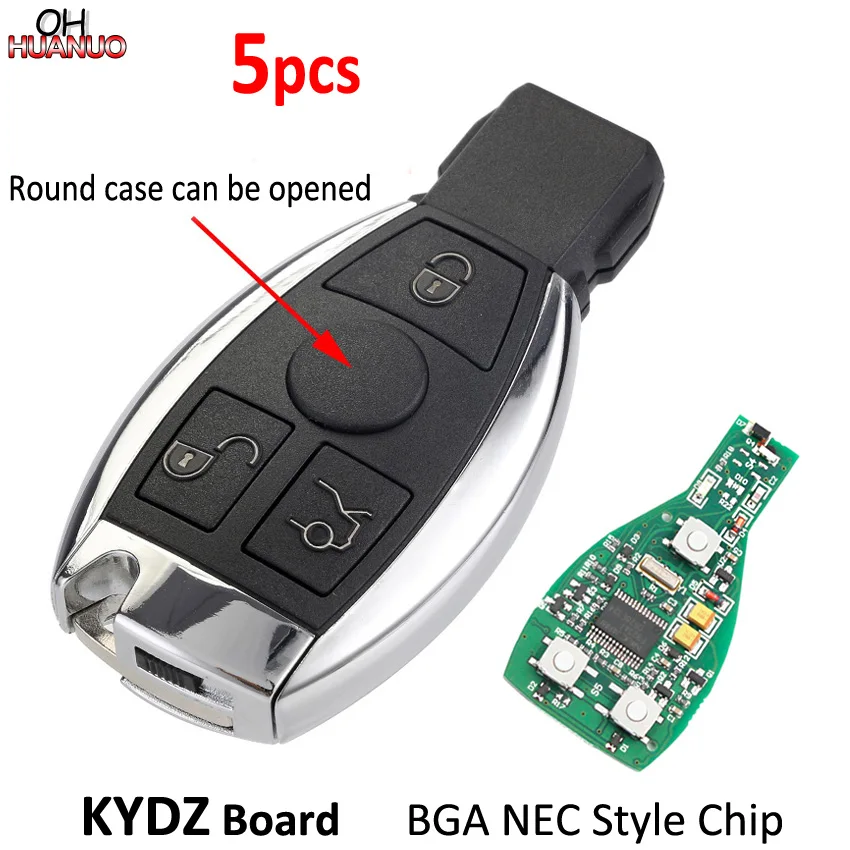 Смарт ключ дистанционного управления с чипом NEC BGA 5 шт. * 3 кнопки 315/433 МГц для Benz A E S