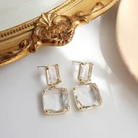 davini korean new crystal drop earrings geometric luxury elegant earrings for women lady jewelry mg18