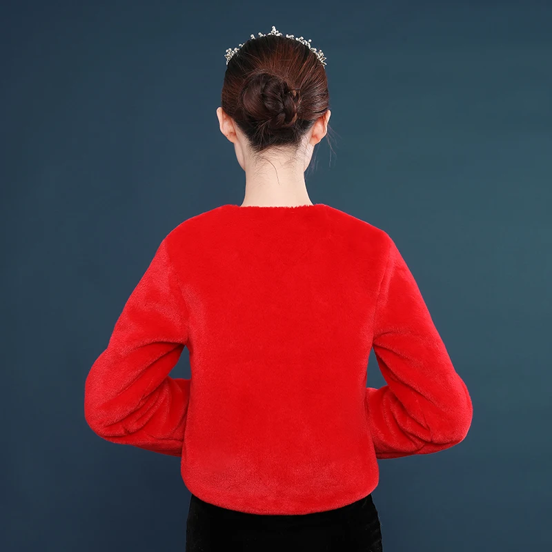 Аксессуары для свадебного платья болеро из искусственного меха с длинными