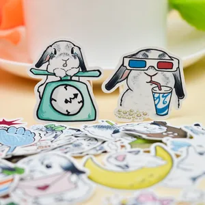 40 шт. тонкая бумага Kawaii наклейка в форме кролика сухой клей блокнот планировщик Скрапбукинг DIY письмо без водонепроницаемости
