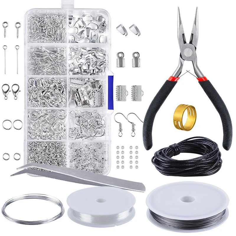 

DIY Jewelry Making Starter Kit Set Earring Necklace Repair Tools DIY Box Accessories Combine Box with Decorative Tools