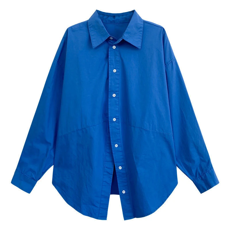 

Женская хлопковая блузка в полоску, с отложным воротником