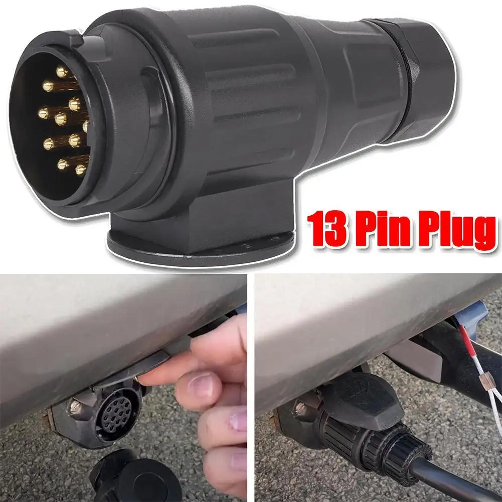 

Trailer Connector Parts Plug And Socket European Standard 13-pin Nylon Trailer Plug Socket Car Traction Conversion Adapter
