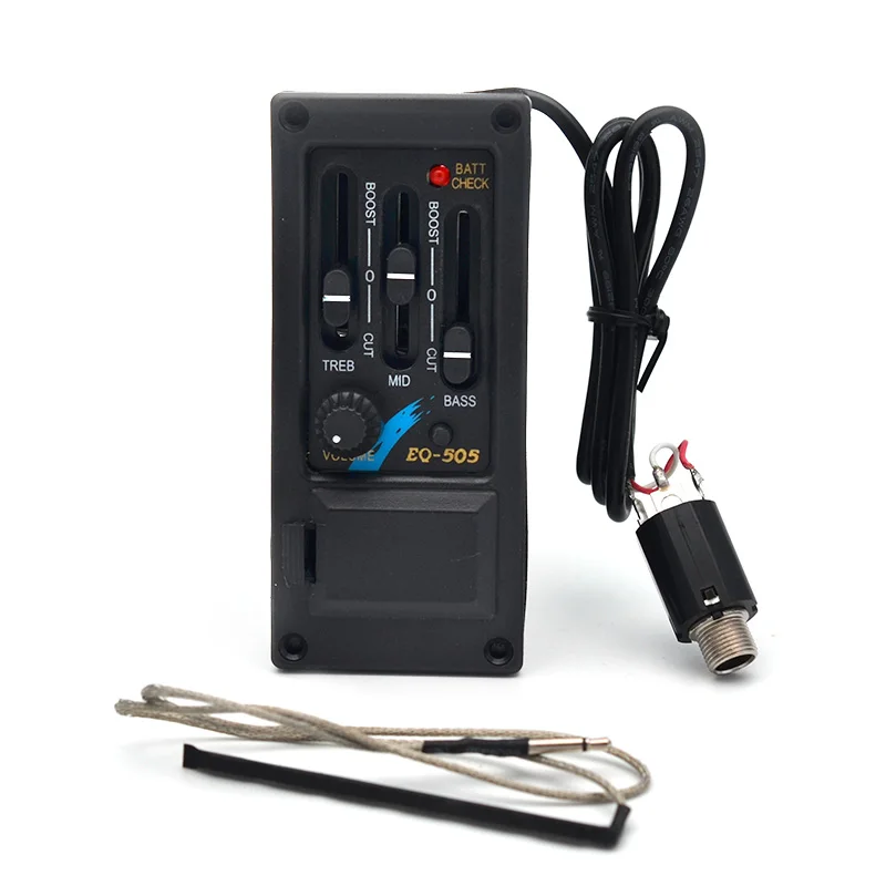 4 полосный эквалайзер для игры в стиле фолк предусилитель пьезо пикап гитарный