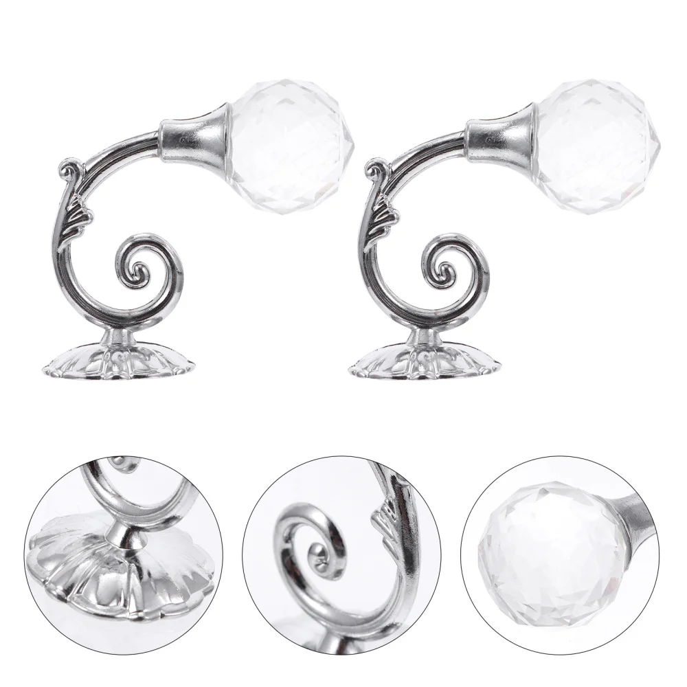 

1 Pair Crystal Curtain Tiebacks Alloy Curtain Hooks Wall Hooks Coat Hangers