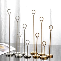top gold wedding stainless steel circle table number stands desktop decoration metal place card holders party supplies