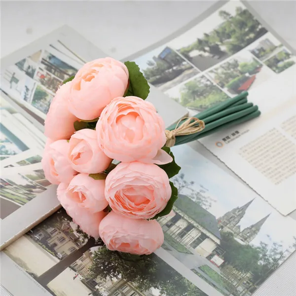 Type3champagne-pink Модные свадебные искусственные цветы ручной работы, букет ручной работы, Свадебный декор, розовая роза, аксессуары - Цвет: Type3champagne-pink
