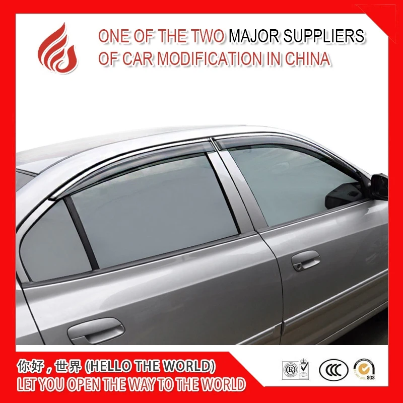 

High quality 4 Piece Injection molding trim vent shade rain sun wind deflector window visor for Sedan elantra 2004-2012