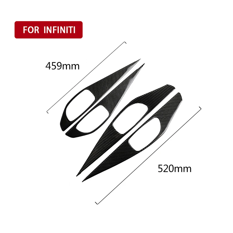 

4PCS Infiniti Q50 Door Handle Panel B Dry Carbon Sticker Anti UV Self Adhesive Carbon Sticker