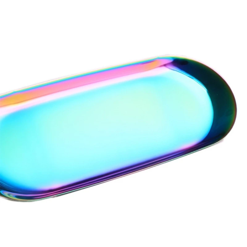 Роскошный металлический поднос для хранения Золотой овальный точечный