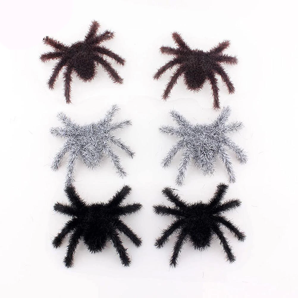 

6Pcs Halloween Spider Decoration Scary Yard Outdoor Decor Artificial Hairy Spider Props Haunted House Supplies for Decorations1