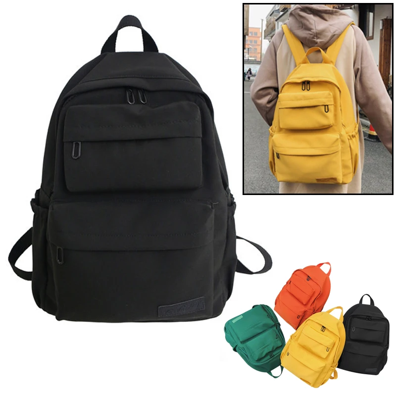 Высококачественный Однотонный женский нейлоновый рюкзак водонепроницаемый для