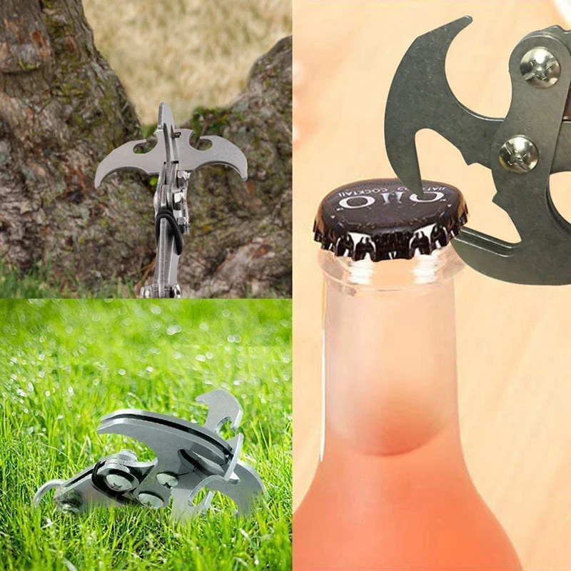 

Gravity Hook Stainless Steel Grappling Hook Climbing Claw EDC Tool Emergency Key Chains RL21-0048