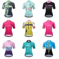 Kafitt Women's Short Sleeve Cycling Jersey Bike Clothing Ropa Ciclismo MTB Road Bicycling Shirt Quick-Drying Uniform Breathable