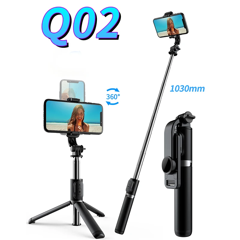 

KAIQISJ Q02 1030mm extended version Bluetooth selfie stick monopod mini tripod With Shutter remote control For IOS Android Phone