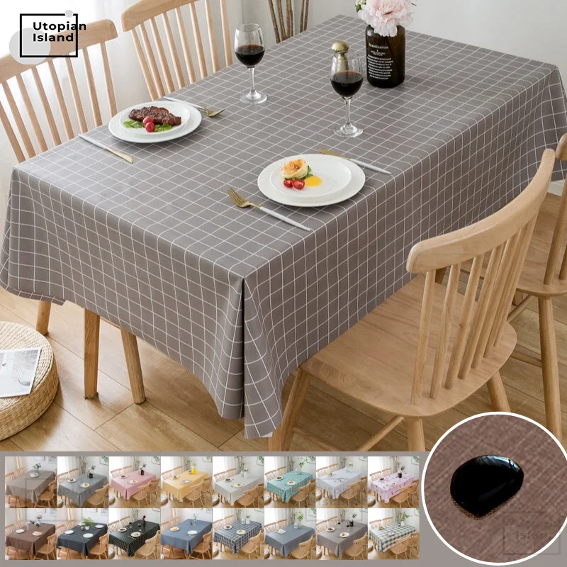 Скатерти Водонепроницаемый Pvc скатерть прямоугольной Рождество 2021 однотонные