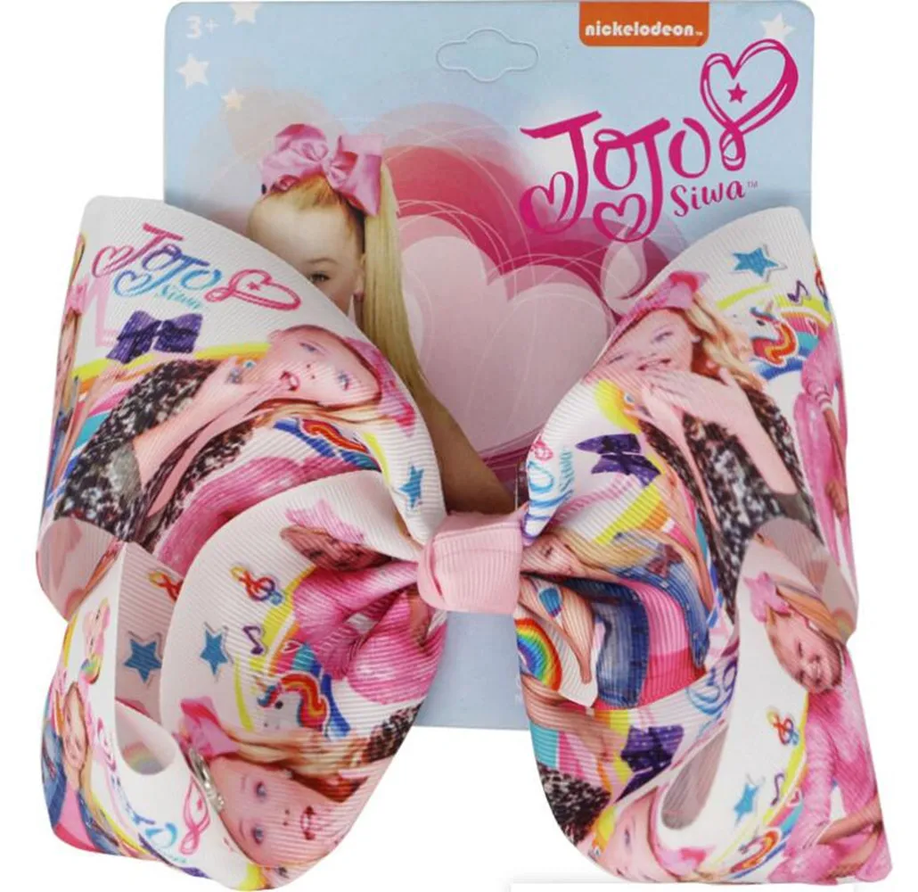 

8inch Large hair Bow Hair Clip For Girls Kids Handmade Printed Ribbon Bows For baby girl teens Hair Accessories