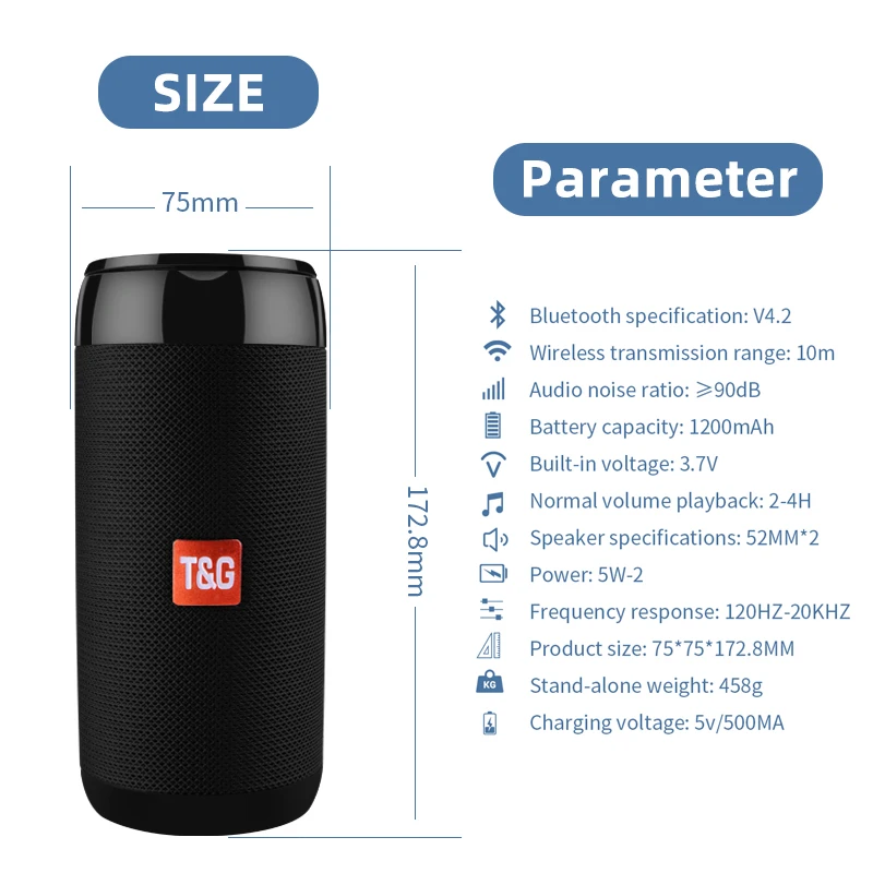 TG113C портативные беспроводные динамики bluetooth водонепроницаемый стерео Колонка Мини динамик с микрофоном FM Радио MP3 коробка басового звука